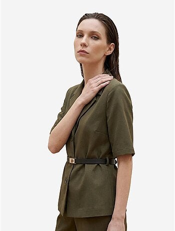 Completo con giacca corta e pantaloni a gamba ampia con cintura my fashion