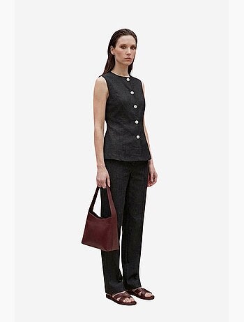 Completo con gilet e pantaloni a gamba ampia in popeline di cotone my fashion