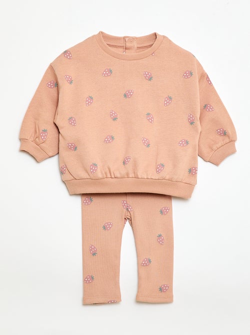 Completo con joggers in tessuto felpato felpa + joggers - 2 pezzi - Kiabi