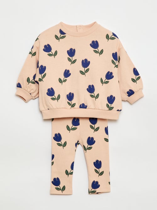 Completo con joggers in tessuto felpato felpa + joggers - 2 pezzi - Kiabi