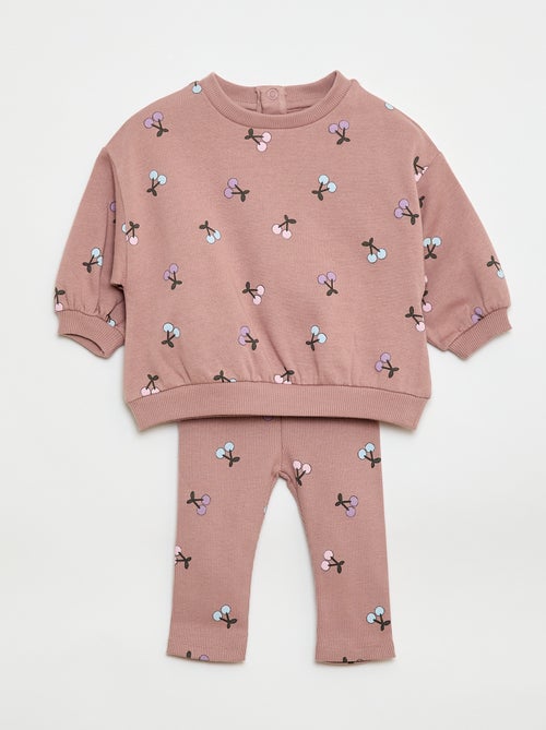 Completo con joggers in tessuto felpato felpa + joggers - 2 pezzi - Kiabi