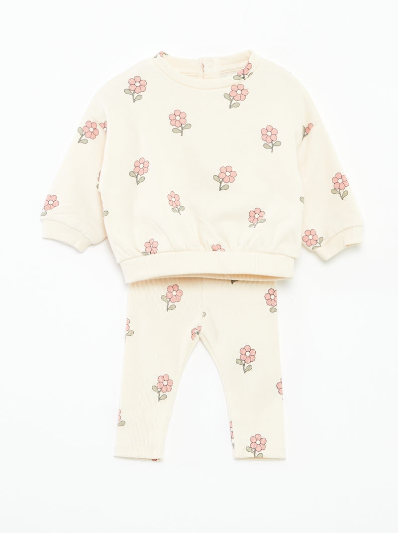 Completo con joggers in tessuto felpato felpa + joggers - 2 pezzi Rosa - Kiabi