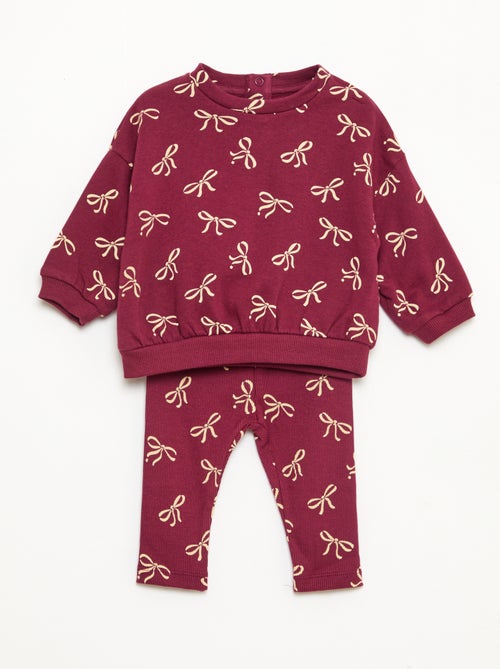 Completo con joggers in tessuto felpato felpa + joggers - 2 pezzi - Kiabi