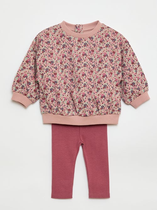 Completo con joggers in tessuto felpato felpa + joggers - 2 pezzi - Kiabi