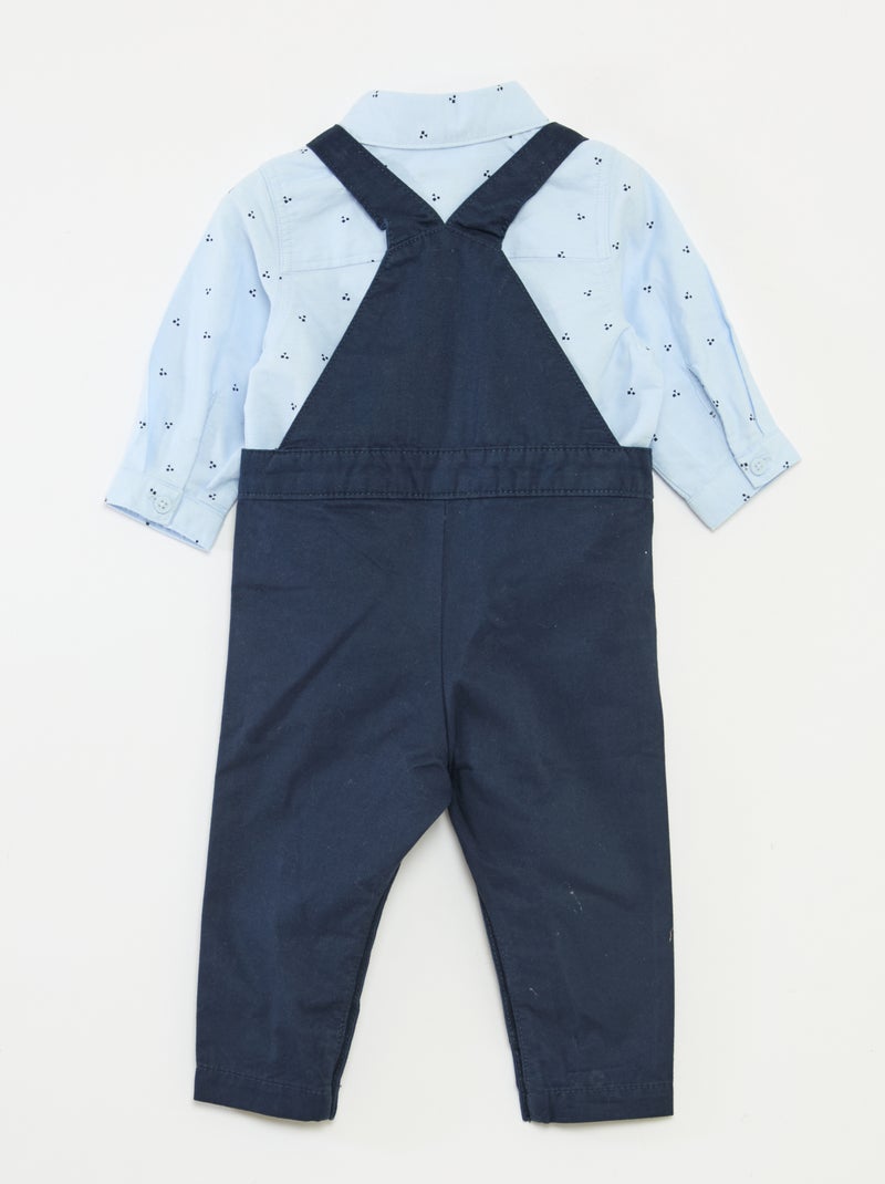 Completo con salopette lunga Blu - Kiabi