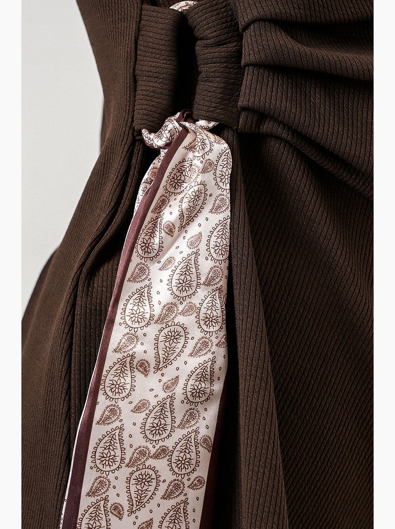 Completo coordinato a coste con girocollo e pantaloni ampi bdart Marrone cioccolato - Kiabi