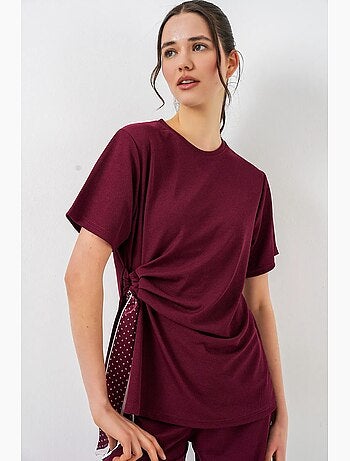 Completo coordinato a coste con girocollo e pantaloni ampi bdart