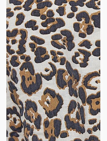 Completo coordinato con scollo a v e vita alta con stampa animalier hiccup
