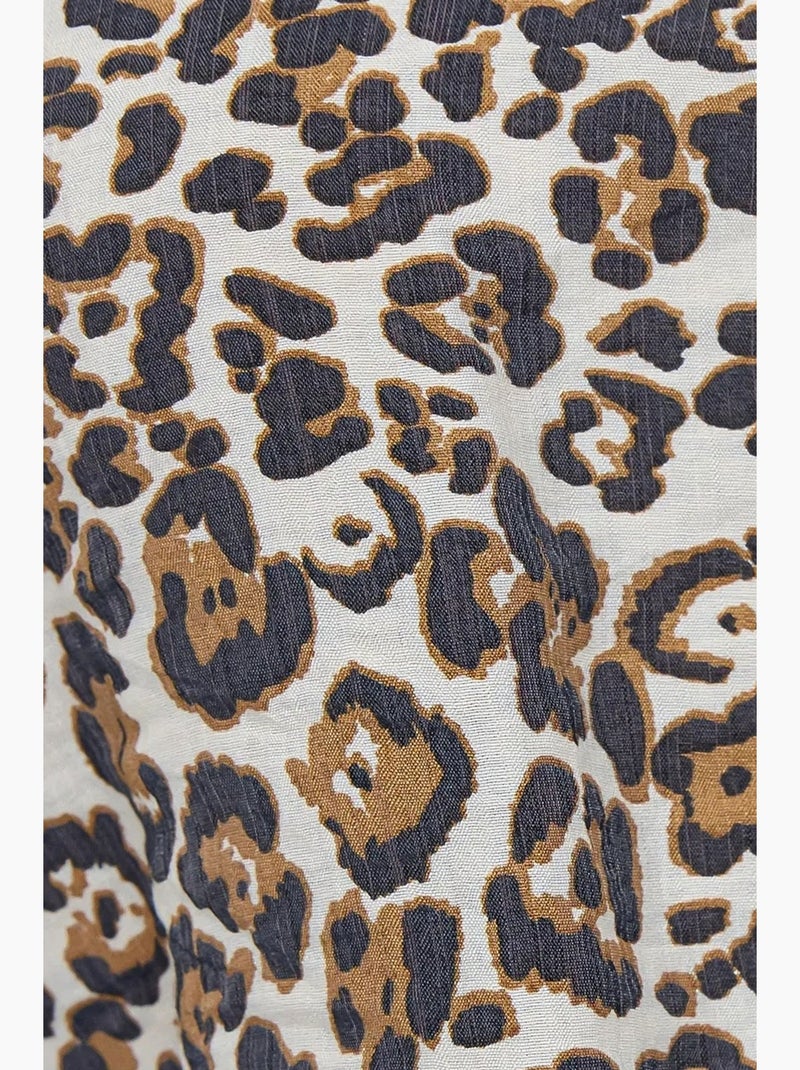 Completo coordinato con scollo a v e vita alta con stampa animalier hiccup Multicolore - Kiabi