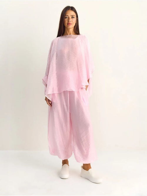 Completo coordinato due pezzi a vita alta con gamba larga lucci - Kiabi Completo coordinato due pezzi a vita alta con gamba larga lucci - Kiabi