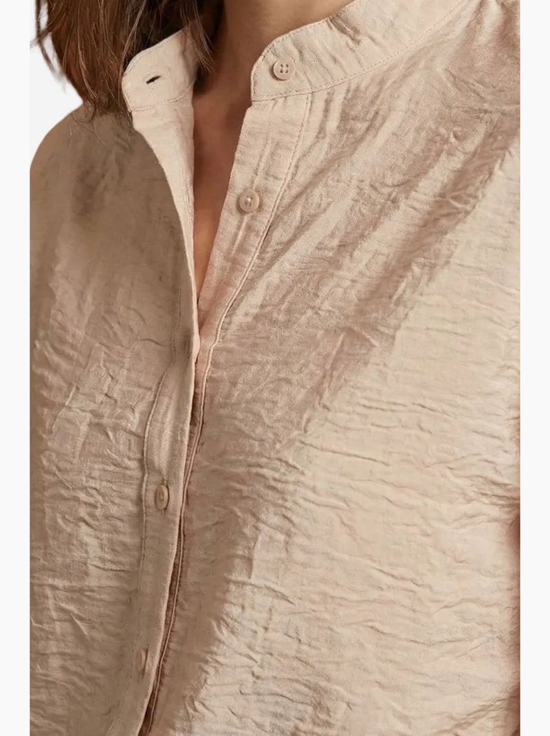 Completo coordinato due pezzi a vita alta con gamba larga my fashion Beige argilla - Kiabi