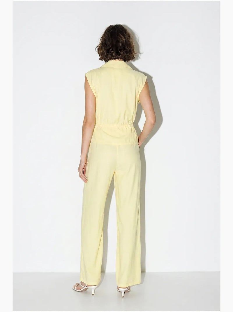 Completo coordinato elegante due pezzi con gilet e pantaloni larghi lucci Giallo limone - Kiabi