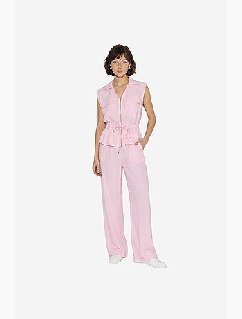Completo coordinato elegante due pezzi con gilet e pantaloni larghi lucci