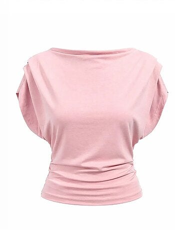 Completo coordinato in maglia a vita alta con gamba larga e scollo a barca mixray