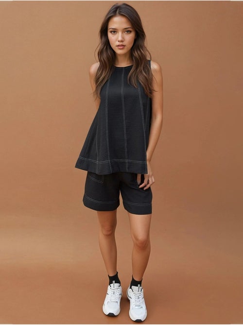 Completo coordinato relax fit con dettagli di impunture hiccup - Kiabi Completo coordinato relax fit con dettagli di impunture hiccup - Kiabi