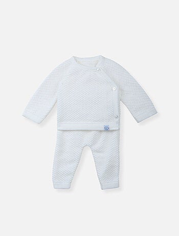Completo coprifasce e pantaloni nido d'ape per neonato