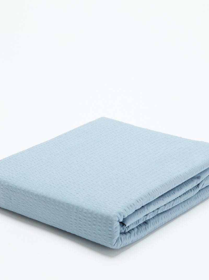 Completo copripiumino 2 persone - 240 x 220 cm in seersucker Blu - Kiabi