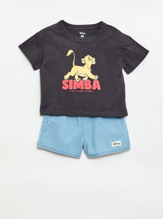 Completo corto T-shirt + pantaloncini 'Simba' - 2 pezzi