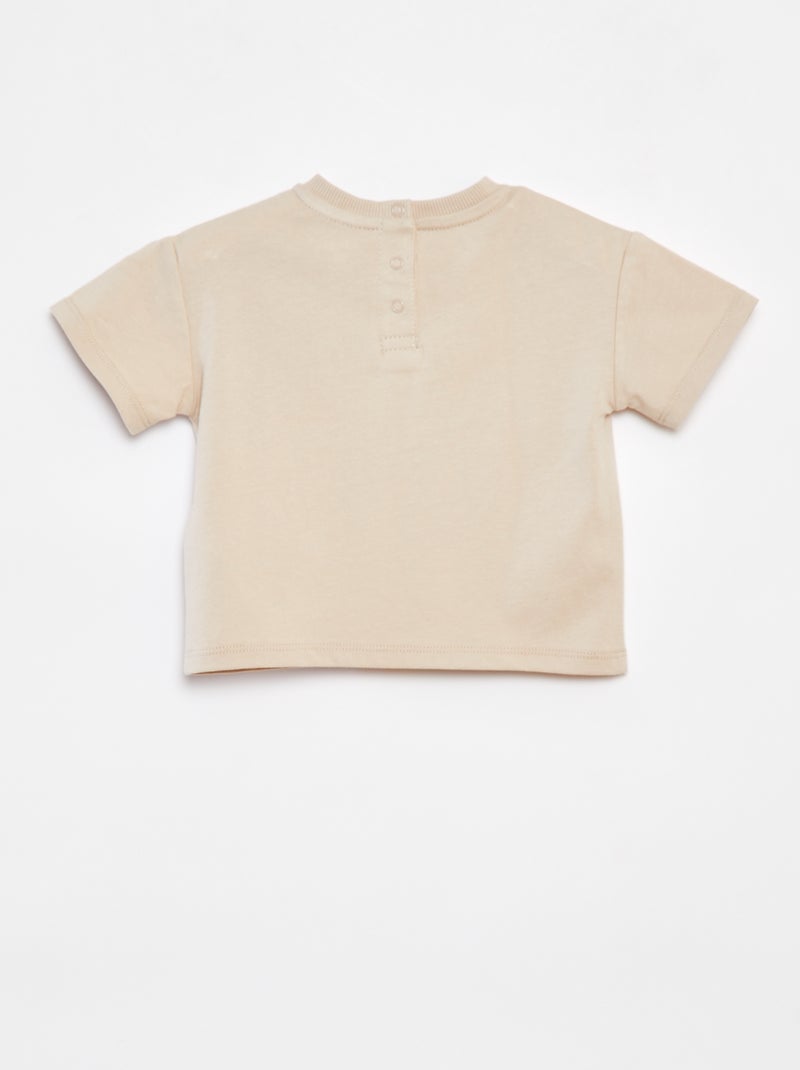 Completo corto t-shirt + shorts + cappellino bob - 3 pezzi BEIGE - Kiabi