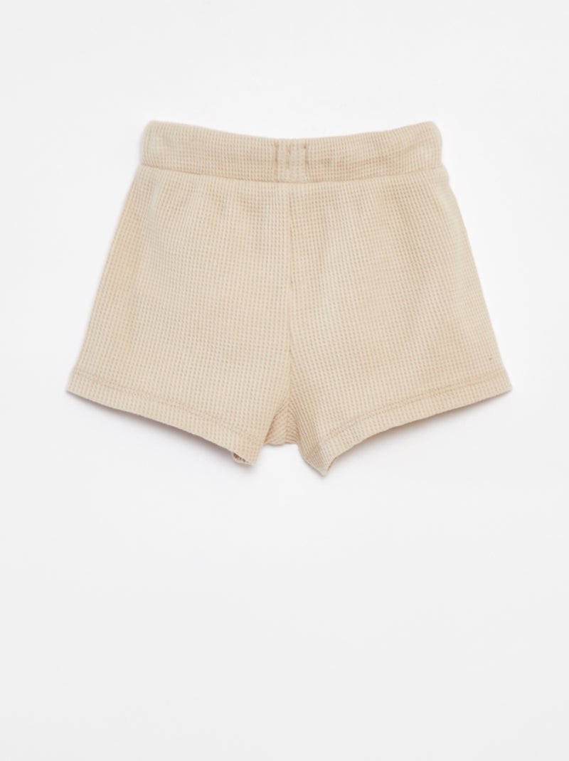 Completo corto t-shirt + shorts + cappellino bob - 3 pezzi BEIGE - Kiabi