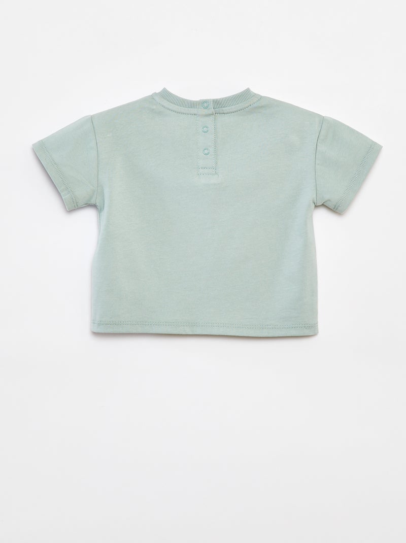 Completo corto t-shirt + shorts + cappellino bob - 3 pezzi VERDE - Kiabi