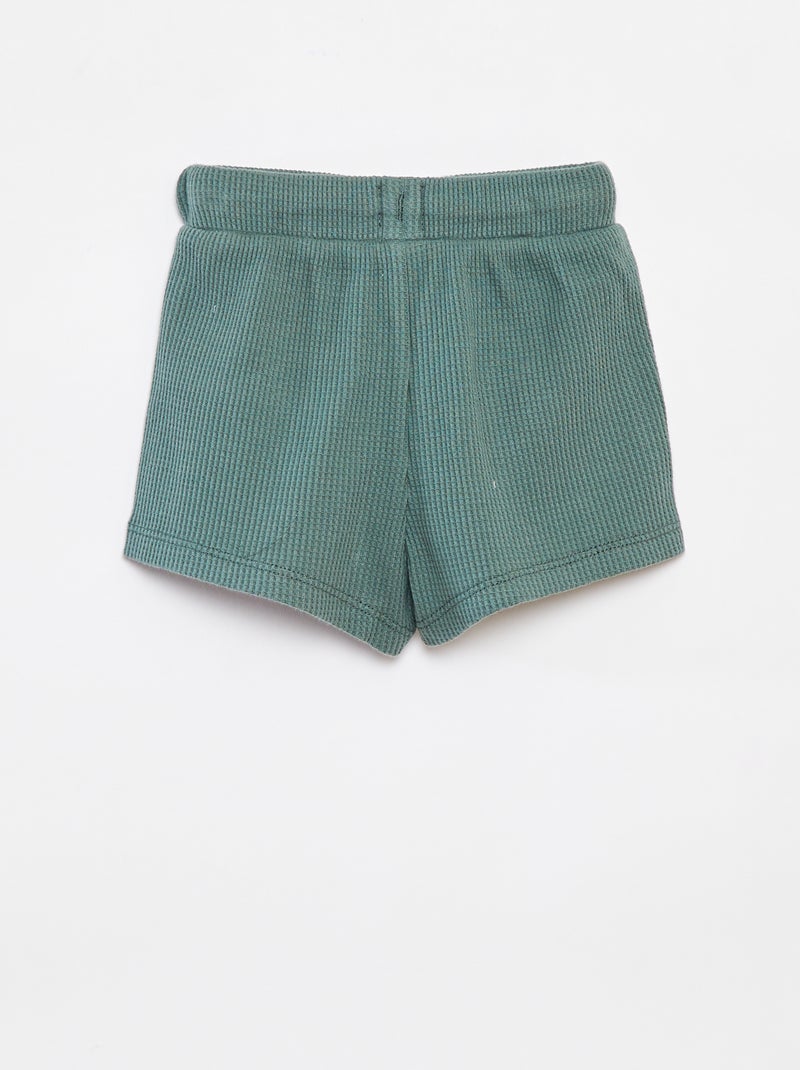 Completo corto t-shirt + shorts + cappellino bob - 3 pezzi VERDE - Kiabi