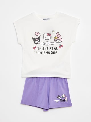 Completo corto t-shirt + shorts 'Hello Kitty' 2 pezzi