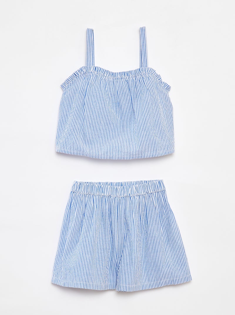 Completo corto top + shorts - 2 pezzi Blu - Kiabi