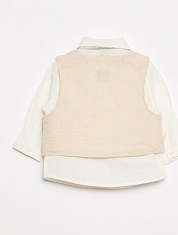 Completo da cerimonia 4 pezzi in cotone e lino