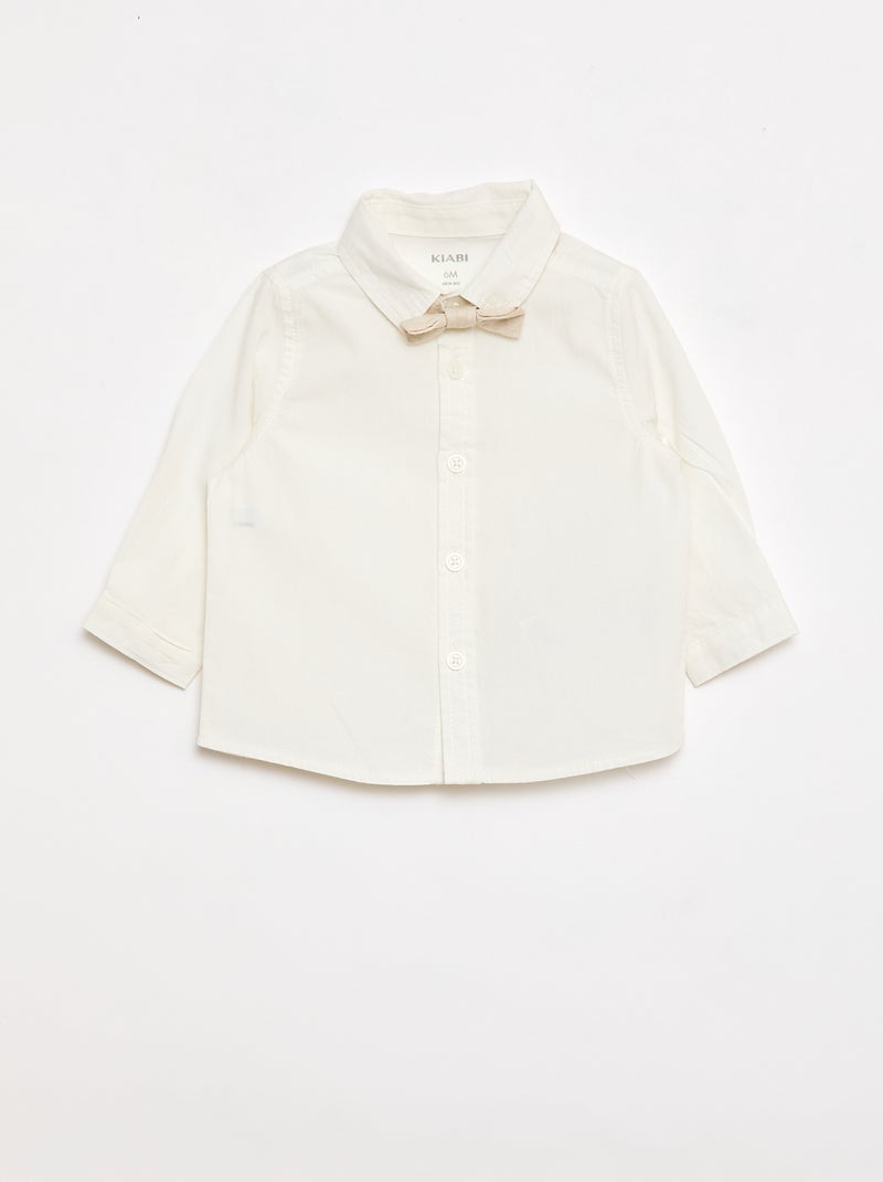 Completo da cerimonia 4 pezzi in cotone e lino Beige - Kiabi