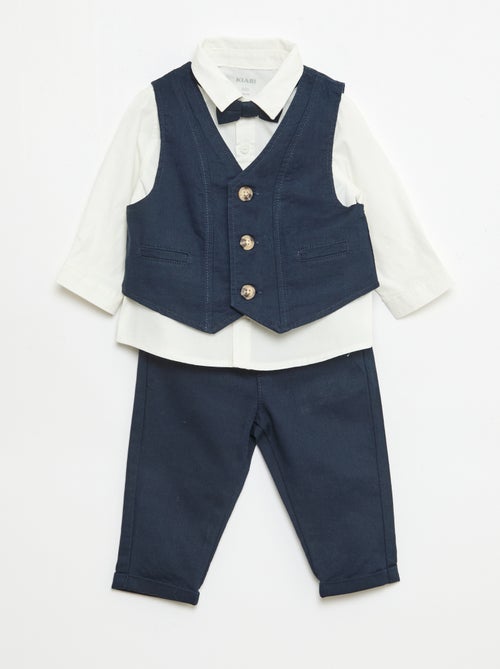 Completo da cerimonia 4 pezzi in cotone e lino - Kiabi