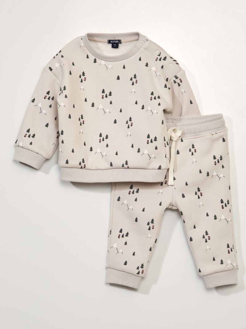 Completo da jogging felpa + pantaloni - 2 pezzi BIANCO - Kiabi