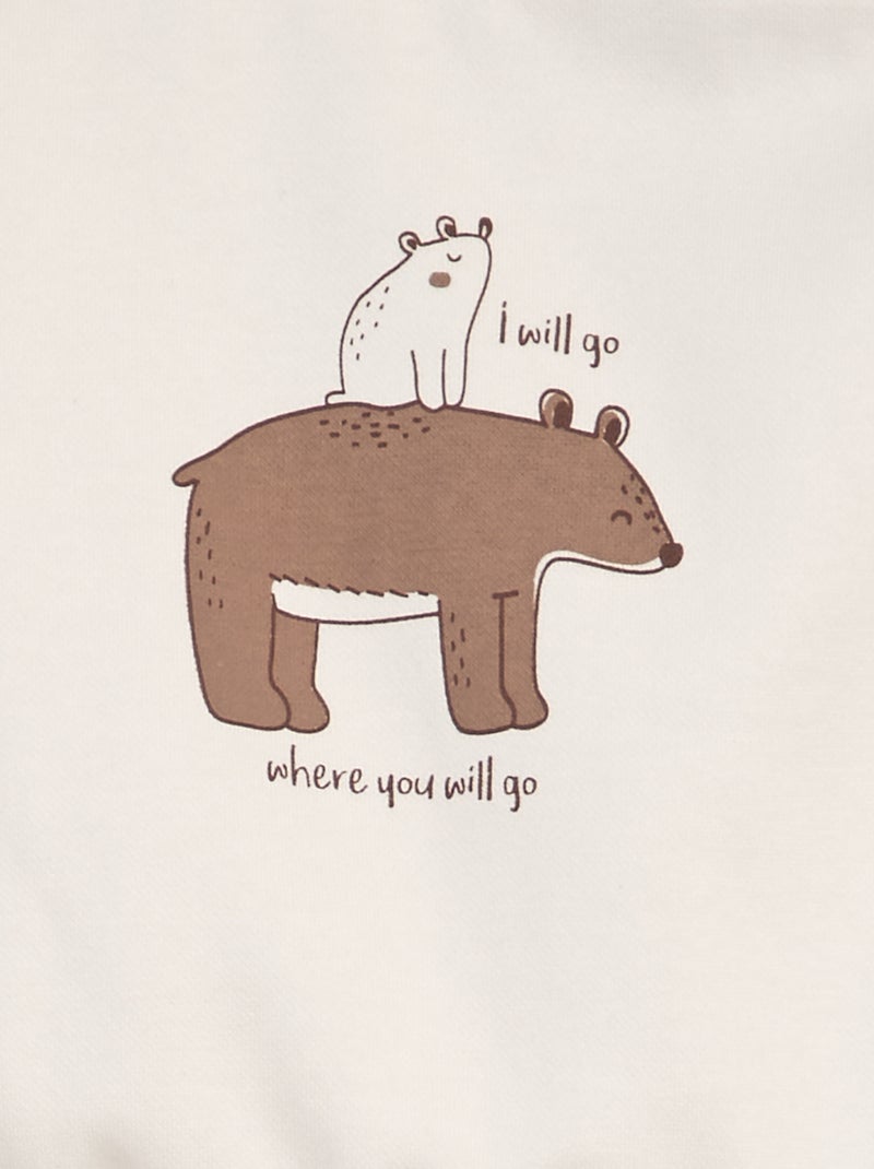 Completo da jogging felpa + pantaloni - 2 pezzi BIANCO - Kiabi