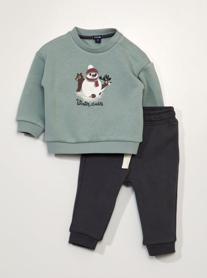 Completo da jogging felpa + pantaloni - 2 pezzi BLU - Kiabi