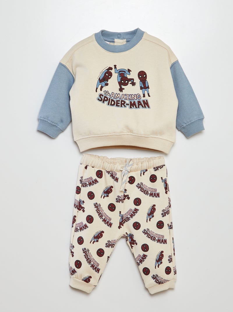 Completo da jogging felpa + pantaloni 'Spider-Man' 'Marvel' - 2 pezzi BIANCO - Kiabi