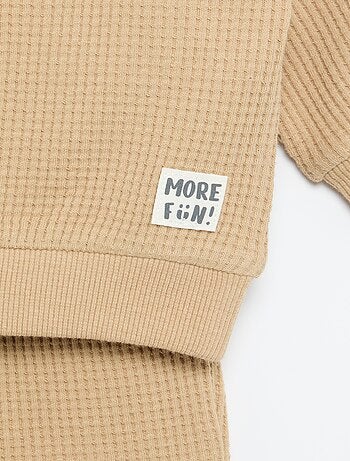 Completo da jogging in tessuto waffle - 2 pezzi