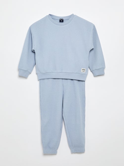 Completo da jogging in tessuto waffle - 2 pezzi - Kiabi