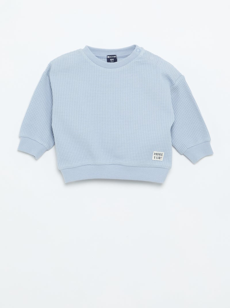 Completo da jogging in tessuto waffle - 2 pezzi Blu - Kiabi