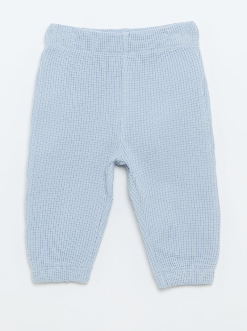 Completo da jogging in tessuto waffle - 2 pezzi Blu - Kiabi