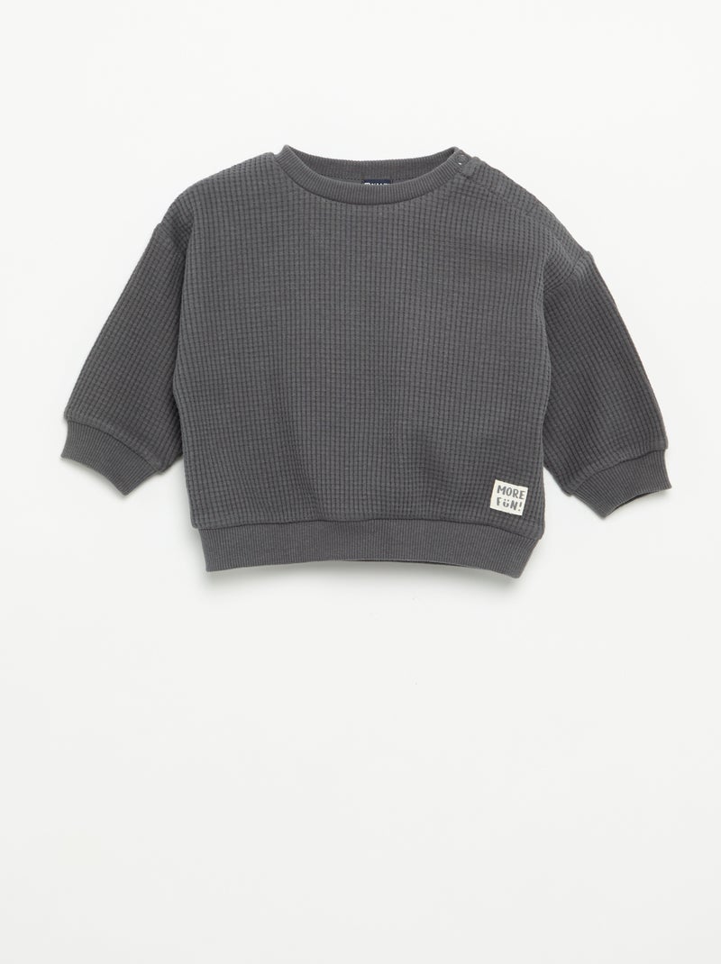 Completo da jogging in tessuto waffle - 2 pezzi Grigio - Kiabi