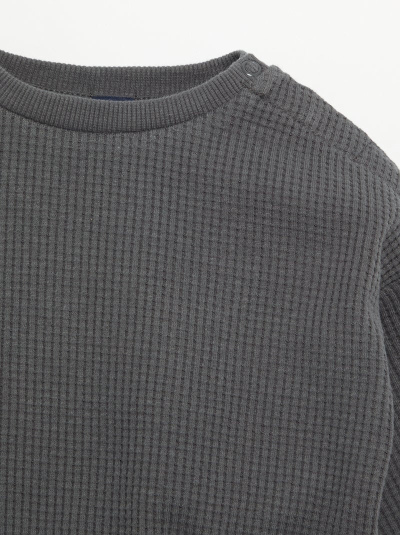 Completo da jogging in tessuto waffle - 2 pezzi Grigio - Kiabi