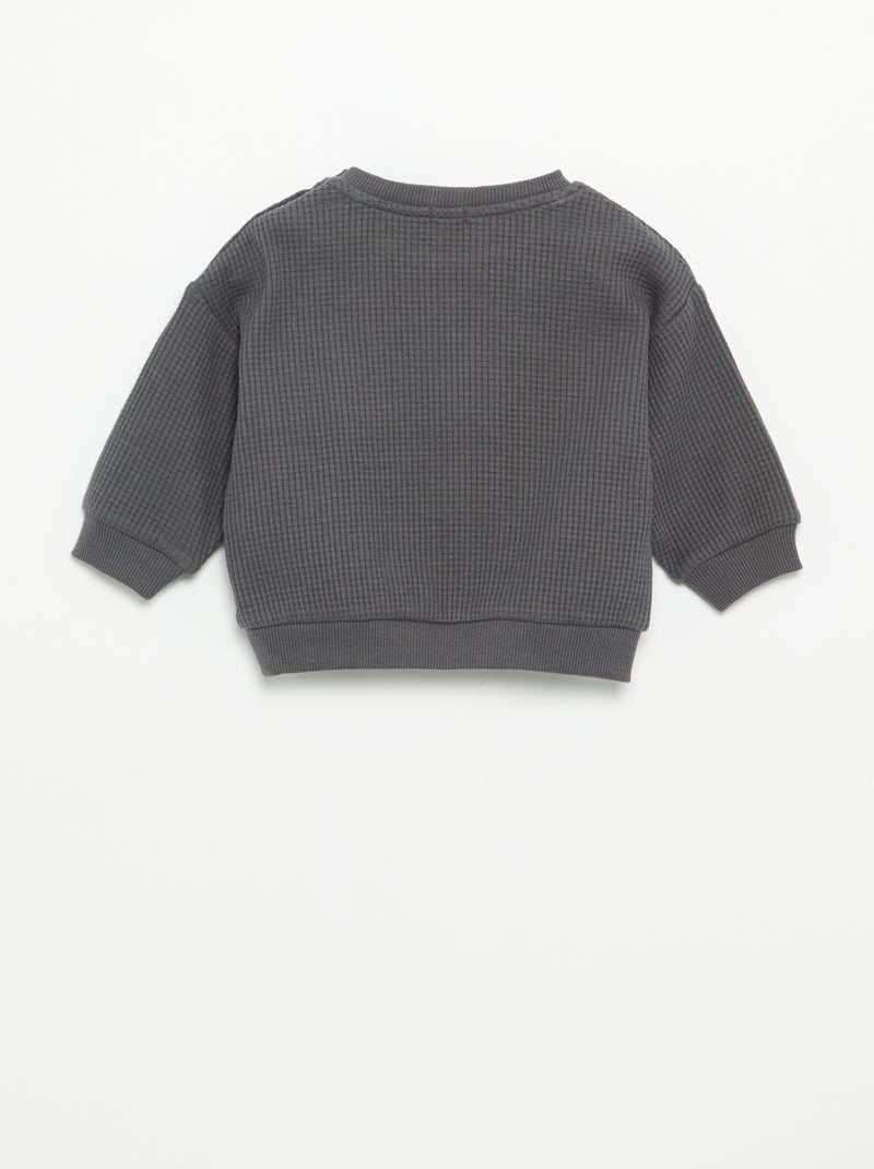 Completo da jogging in tessuto waffle - 2 pezzi Grigio - Kiabi