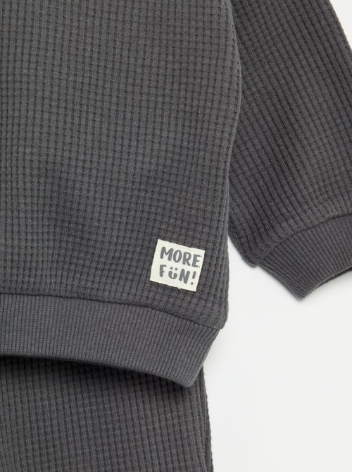 Completo da jogging in tessuto waffle - 2 pezzi - Kiabi