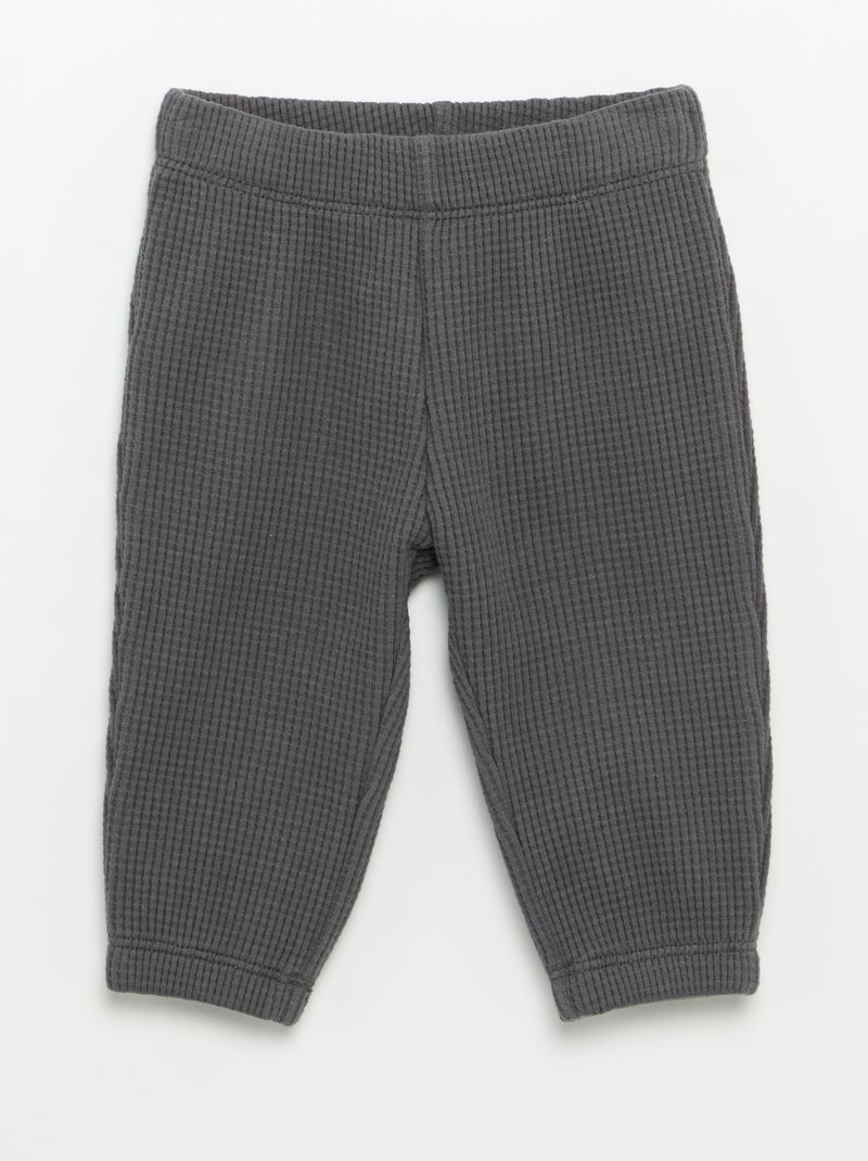 Completo da jogging in tessuto waffle - 2 pezzi Grigio - Kiabi