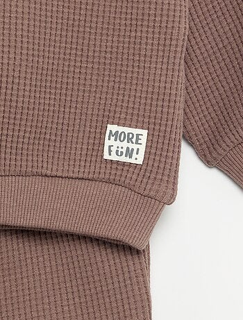 Completo da jogging in tessuto waffle - 2 pezzi