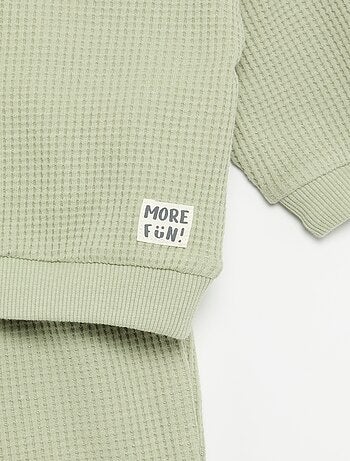 Completo da jogging in tessuto waffle - 2 pezzi