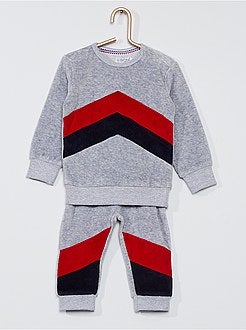 Completo da jogging in velluto - Kiabi