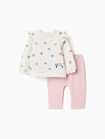 Completo da jogging spazzolato con motivo Minnie