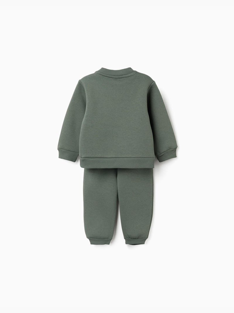 Completo da jogging spazzolato con stampa casa Verde scuro - Kiabi
