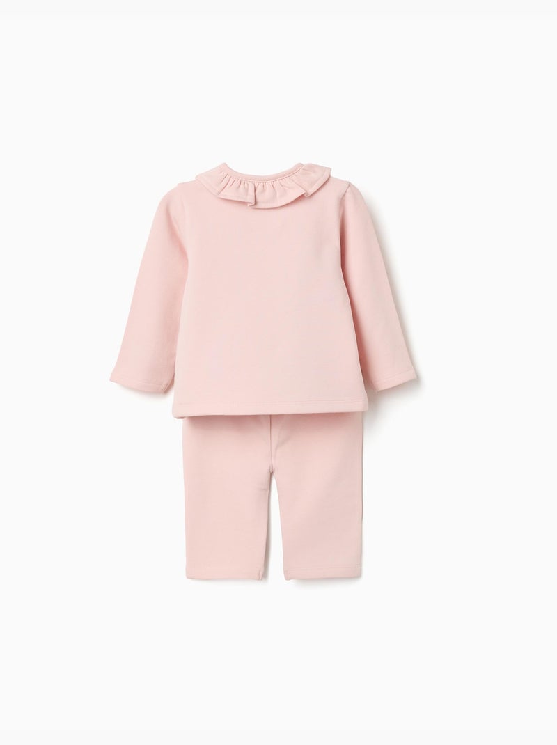 Completo da jogging spazzolato con stampa in rilievo Rosa - Kiabi